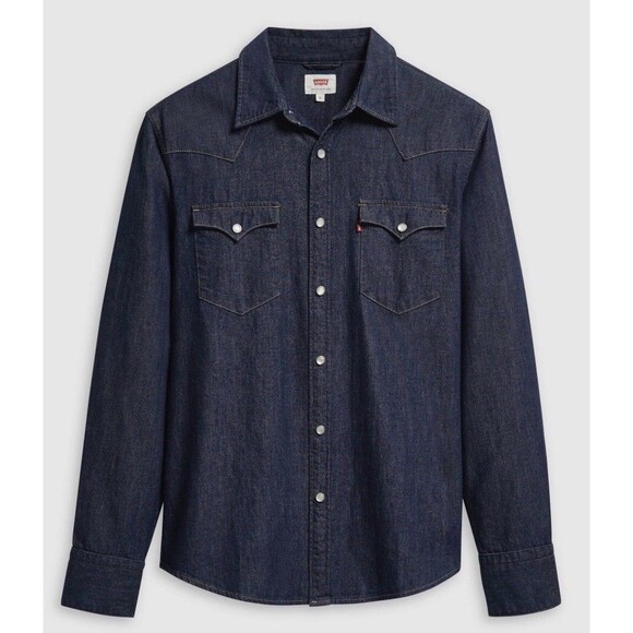 Levi's Men's Classic Western Shirt 3XL Standard Fit Snap Closures Dark  Denim - Picture 1 of 13